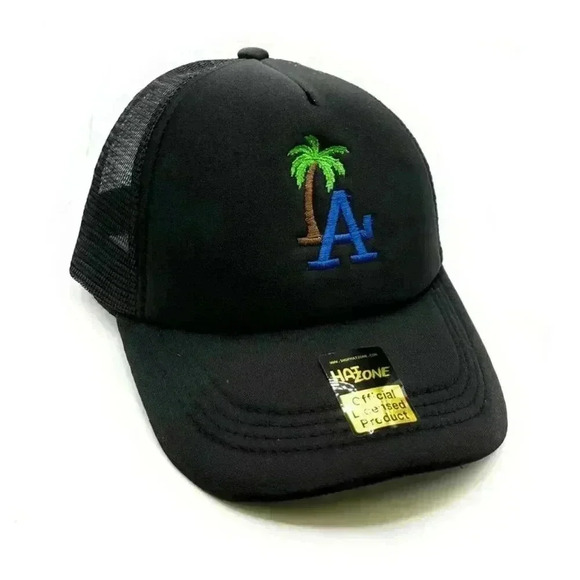 LA Palm Mesh Trucker Snapback (Black) - Picture 1 of 1